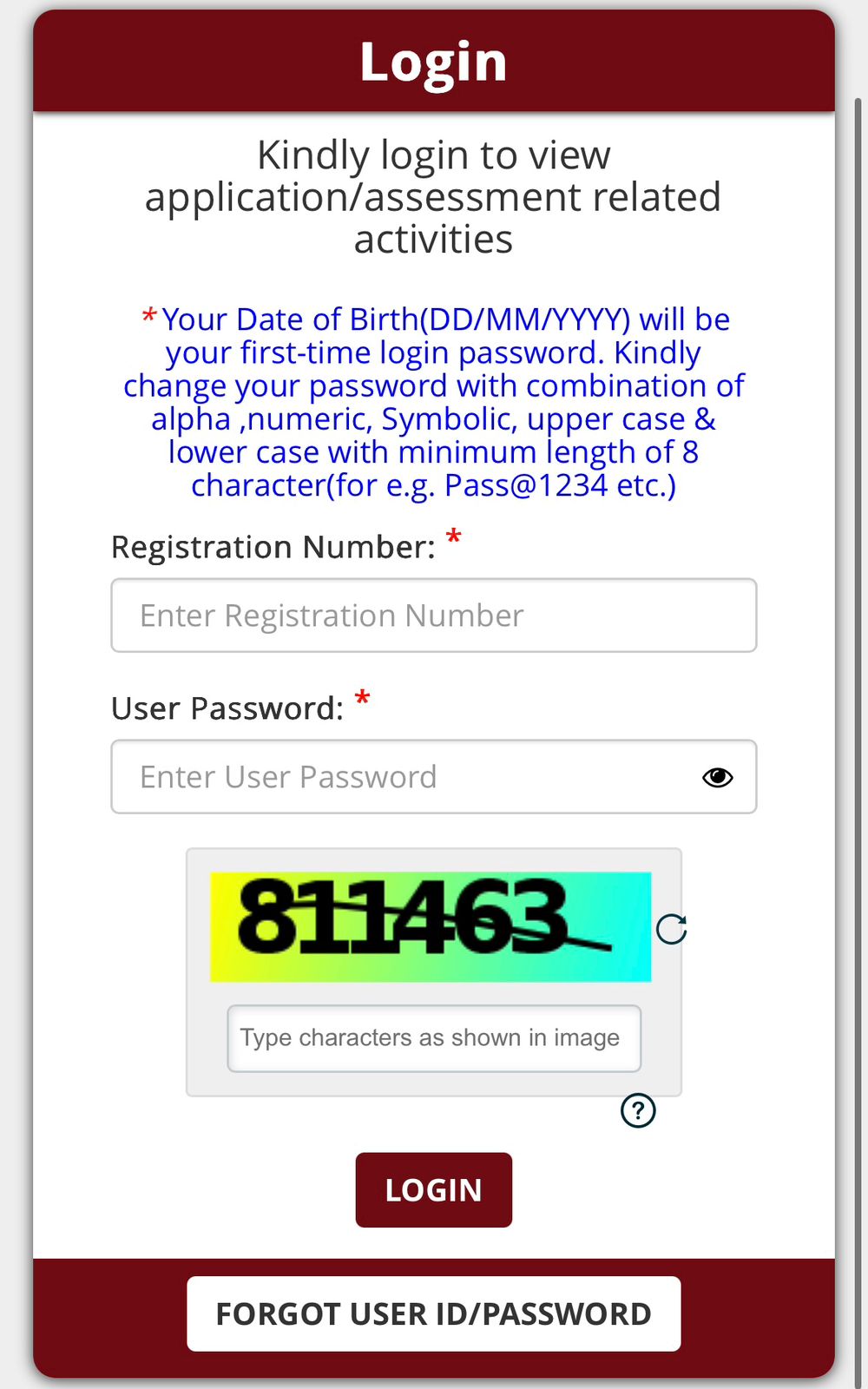 Admit Card Screenshot