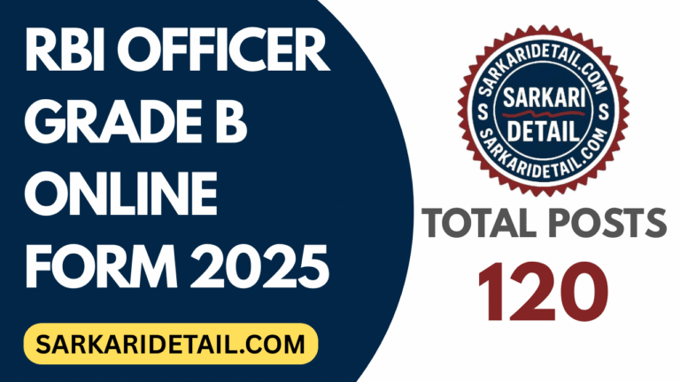 RBI Officer Grade B Online Form 2025