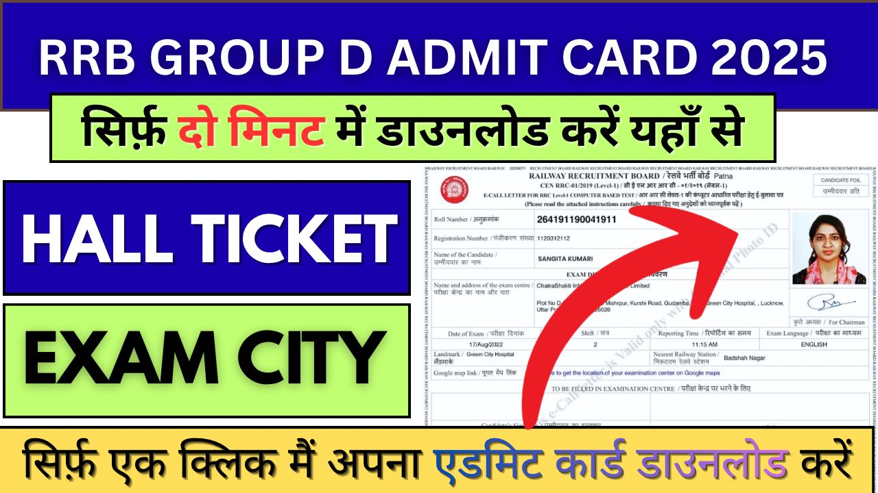 RRB Group D Admit Card/Exam City Link OUT 2025 - Download Link